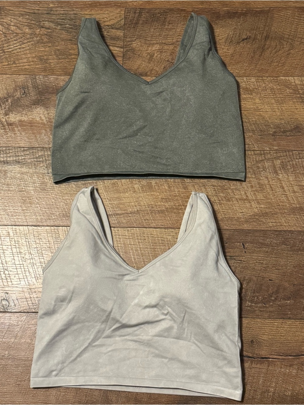 90 Degree by Reflex Crop Bralette — Olive and Light Gray